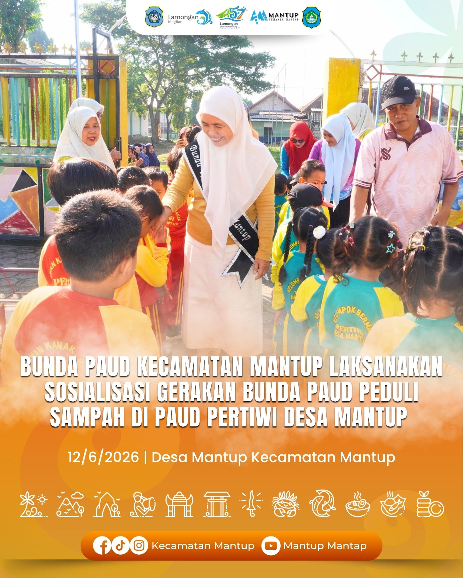 Foto: Bunda PAUD Kecamatan Mantup Laksanakan Sosialisasi Gerakan Bunda PAUD Peduli Sampah di PAUD Pertiwi Desa Mantup