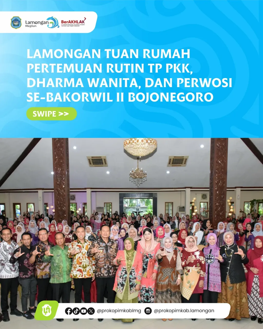 Foto: Lamongan Tuan Rumah Pertemuan Rutin TP PKK, Dharma Wanita, dan Perwosi Se-Bakorwil II Bojonegoro