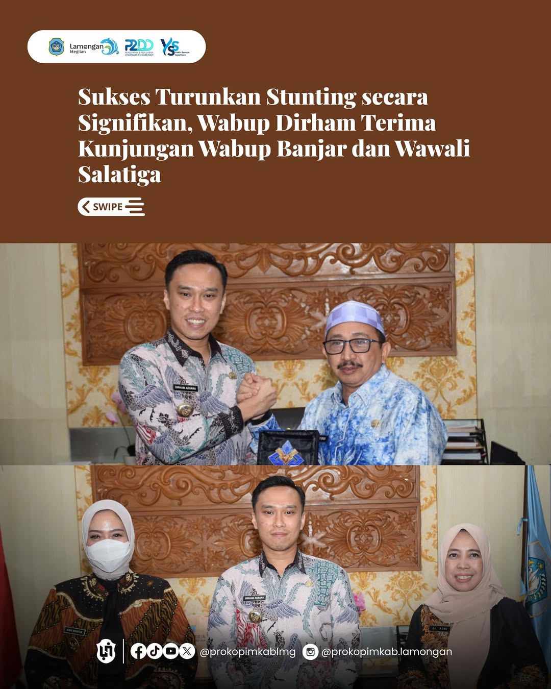 Foto: Sukses Turunkan Stunting secara Signifikan, Wabup Dirham Terima Kunjungan Wabup Banjar dan Wawali Salatiga