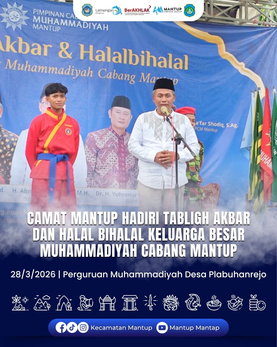 Foto: Camat Mantup Hadiri Tabligh Akbar dan Halal Bihalal Keluarga Besar Muhammadiyah Cabang Mantup