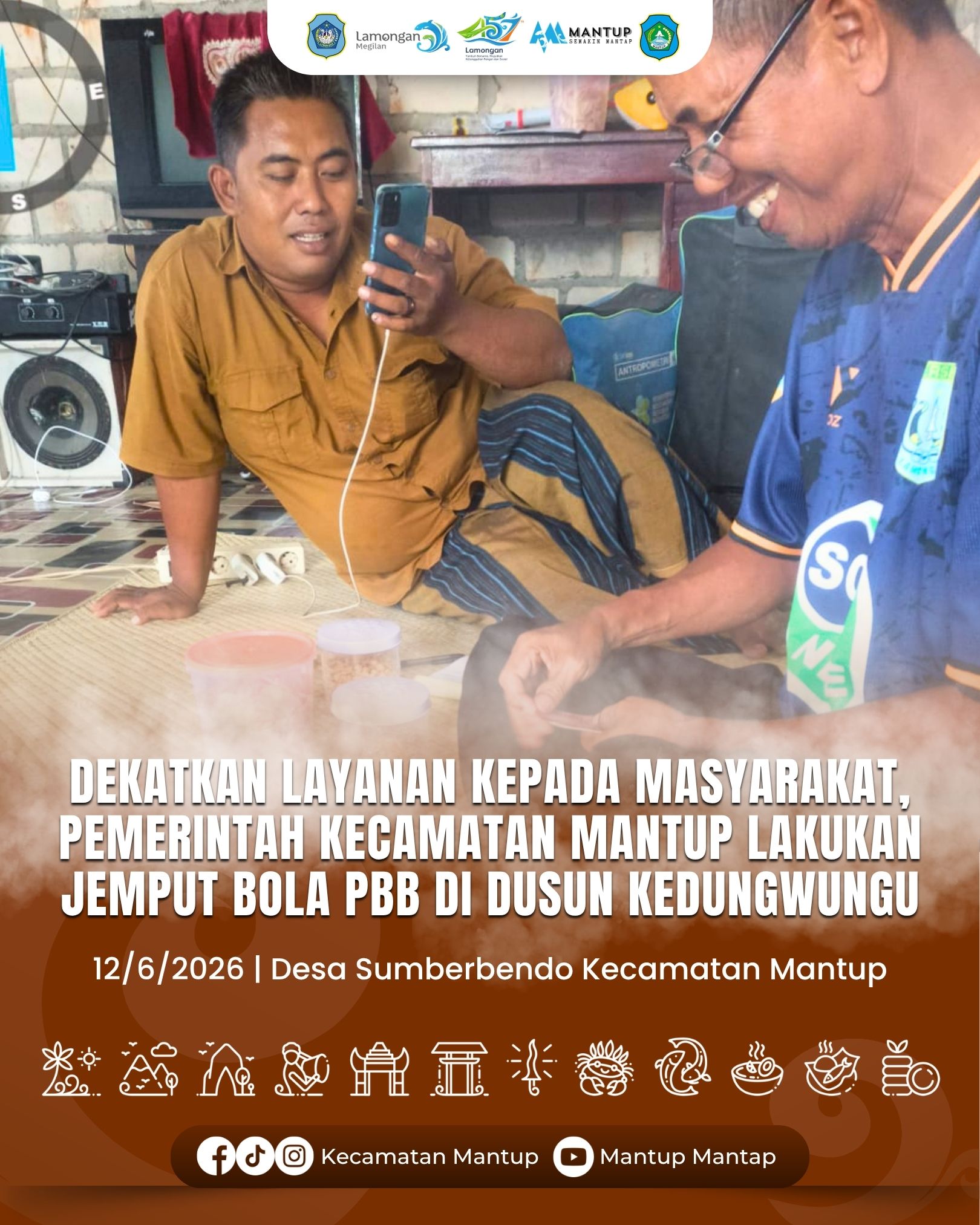 Foto: Dekatkan Layanan Kepada Masyarakat, Pemerintah Kecamatan Mantup Lakukan Jemput Bola PBB di Dusun Kedungwungu Desa Sumberbendo