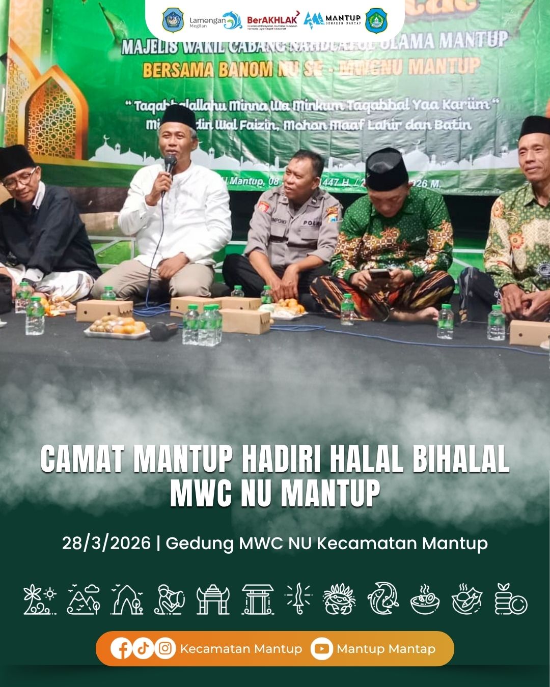 Foto: Camat Mantup Hadiri Halal Bihalal MWC NU Mantup