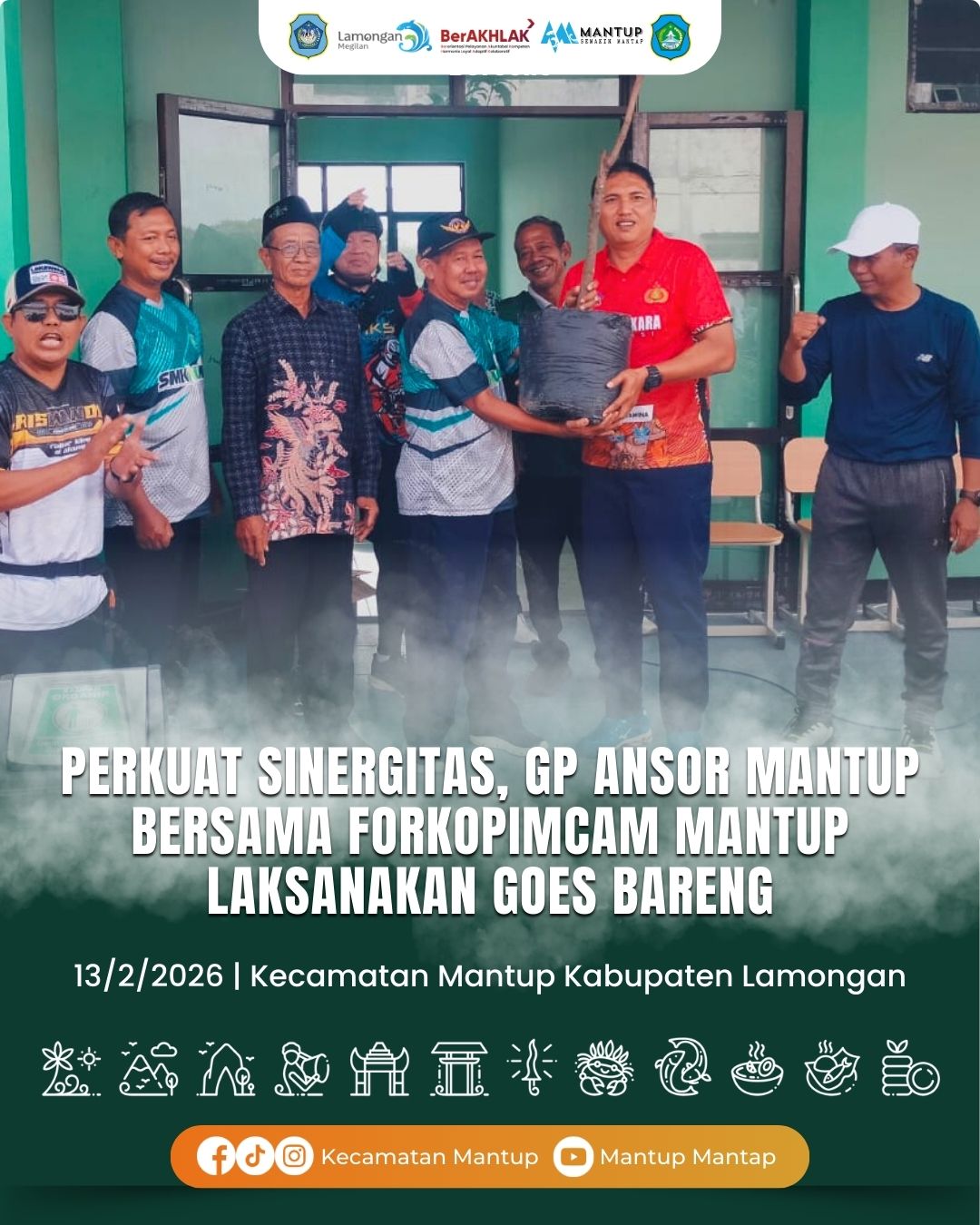 Foto: Perkuat Sinergitas, GP Ansor Mantup Bersama Forkopimcam Mantup Laksanakan Goes Bareng