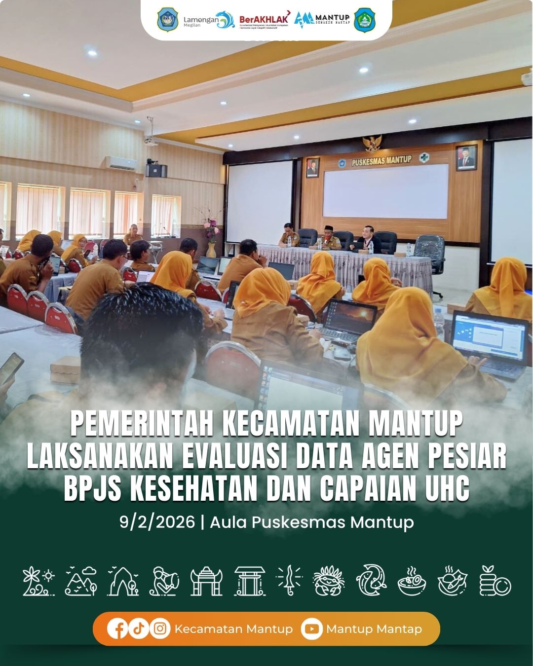 Foto: Pemerintah Kecamatan Mantup Laksanakan Evaluasi Data Agen Pesiar BPJS Kesehatan dan Capaian UHC