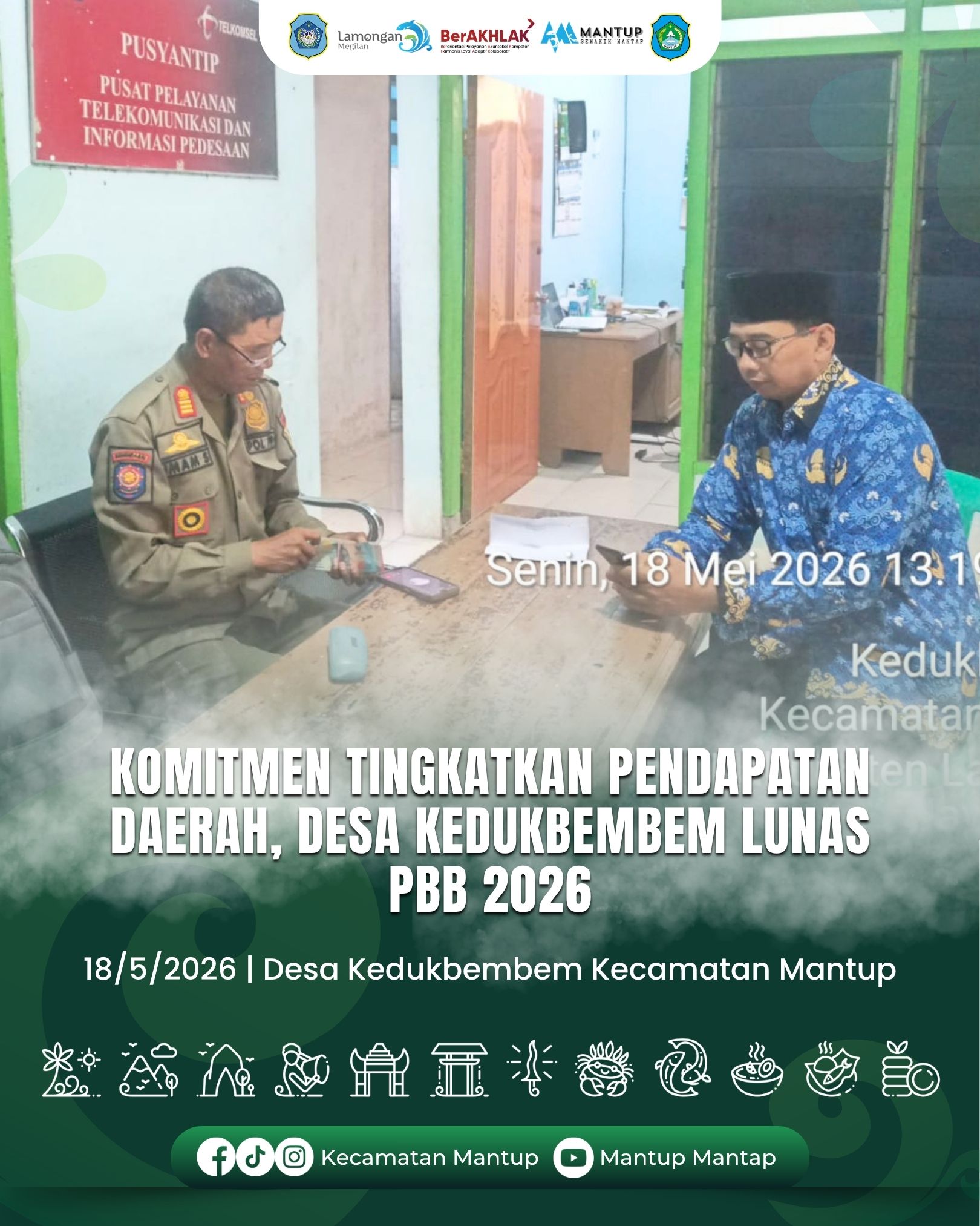 Foto: Komitmen Tingkatkan Pendapatan Daerah, Desa Kedukbembem Lunas PBB 2026