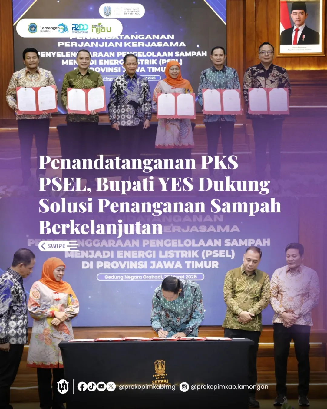 Foto: Penandatanganan PKS PSEL, Bupati YES Dukung Solusi Penanganan Sampah Berkelanjutan