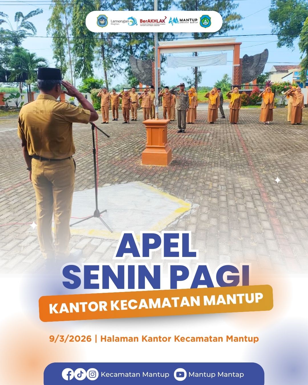 Foto: Apel Senin Pagi, Camat Mantup Ingatkan Semangat Kerja di Minggu Terakhir Ramadan