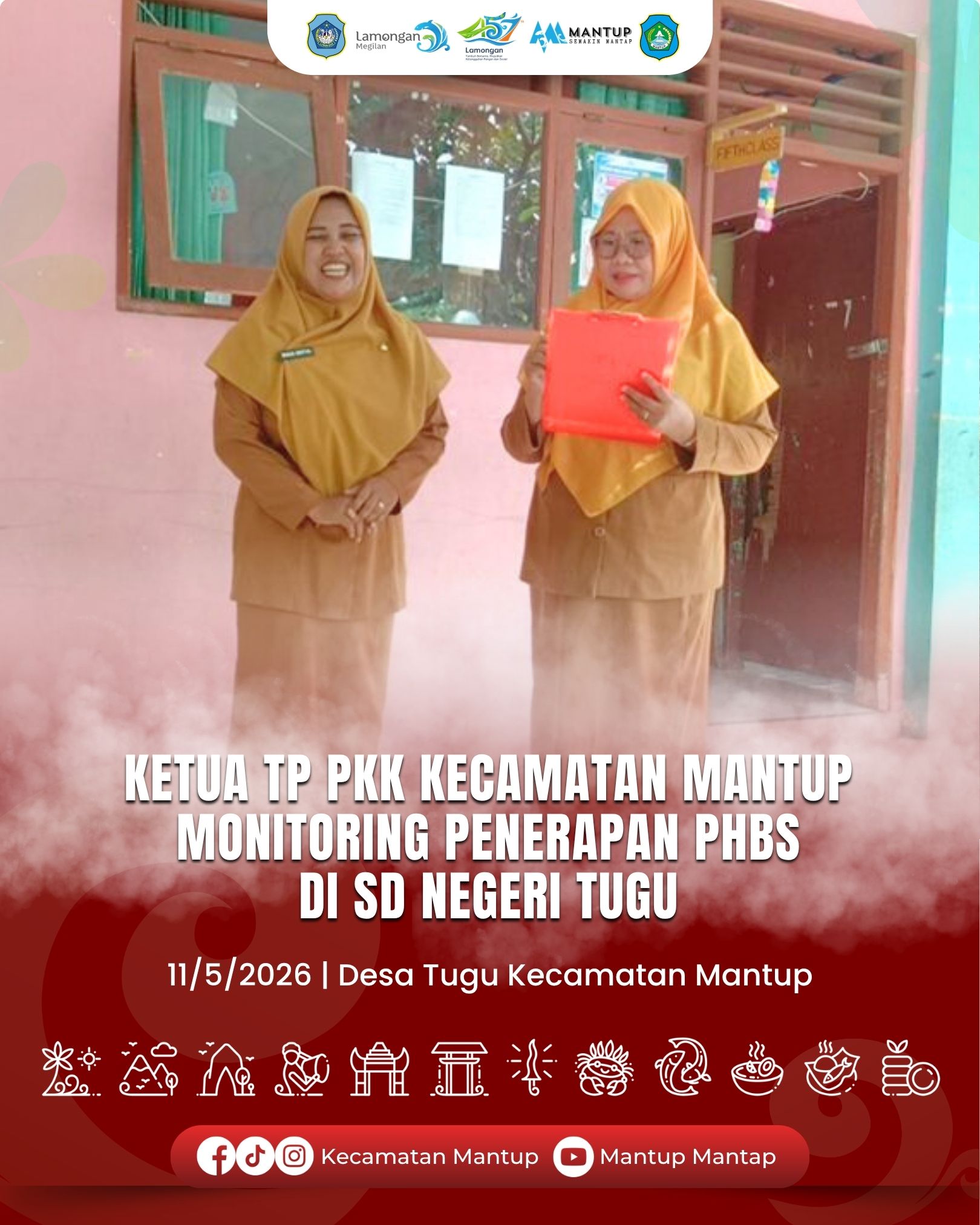 Foto: Ketua TP PKK Kecamatan Mantup Monitoring Penerapan PHBS di SD Negeri Tugu