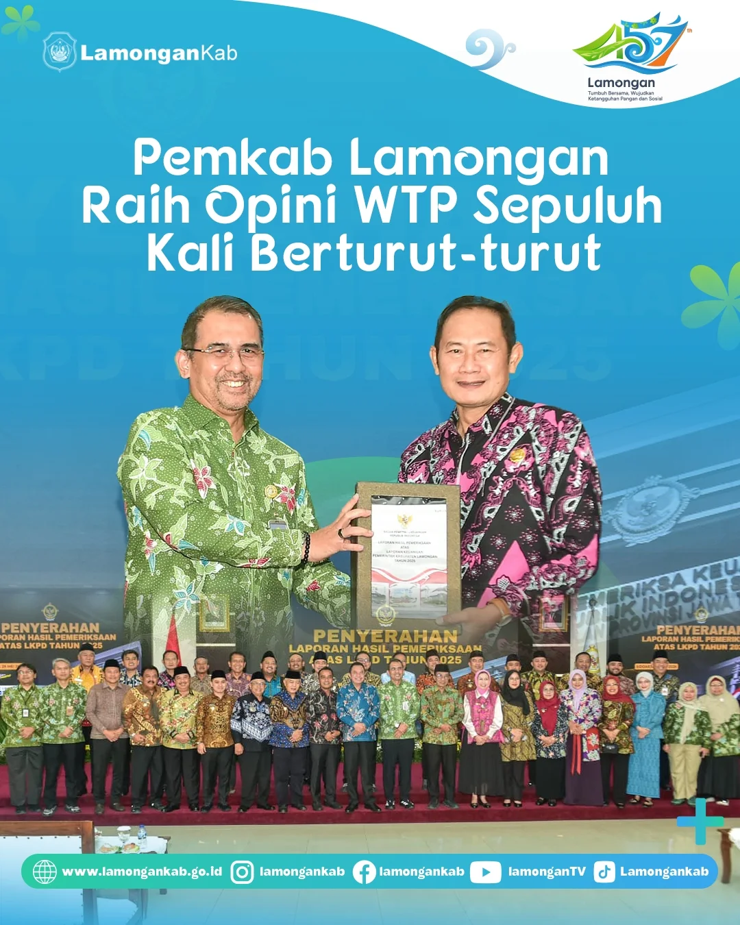 Foto: Pemkab Lamongan Raih Opini WTP Sepuluh Kali Berturut-turut