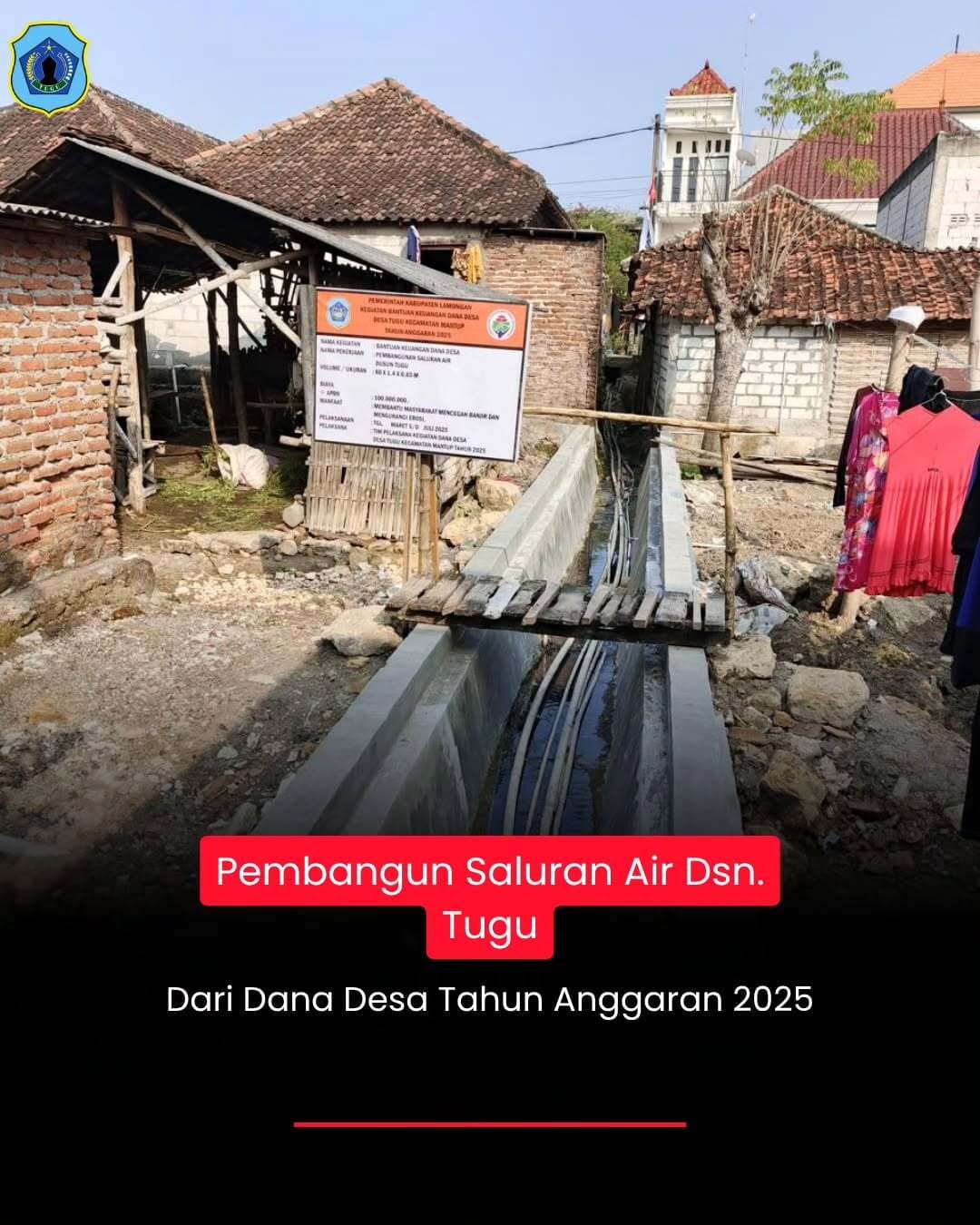 Foto: Pembangunan Saluran Air Dsn. Tugu dari Dana Desa Tahun Anggaran 2025