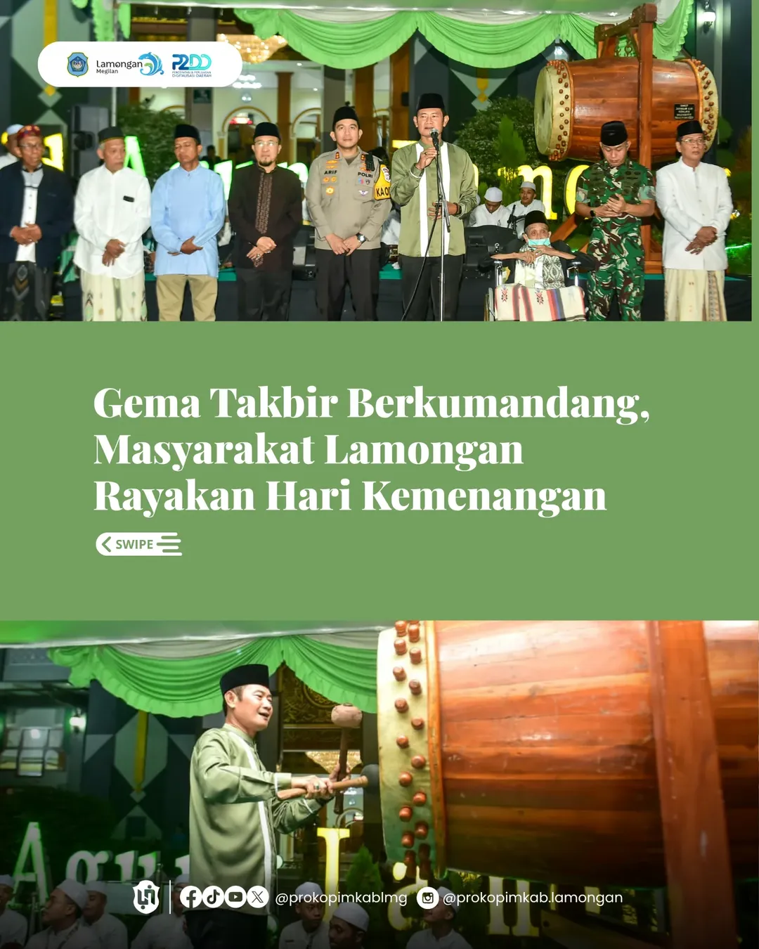 Foto: Gema Takbir Berkumandang, Masyarakat Lamongan Rayakan Hari Kemenangan