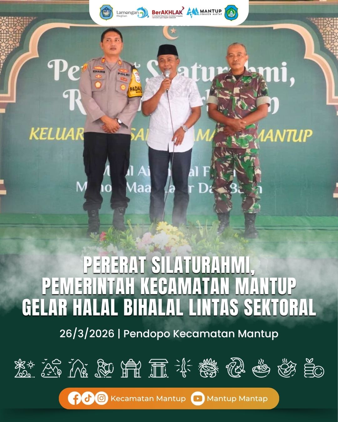 Foto: Pererat Silaturahmi, Pemerintah Kecamatan Mantup Gelar Halal Bihalal Lintas Sektoral