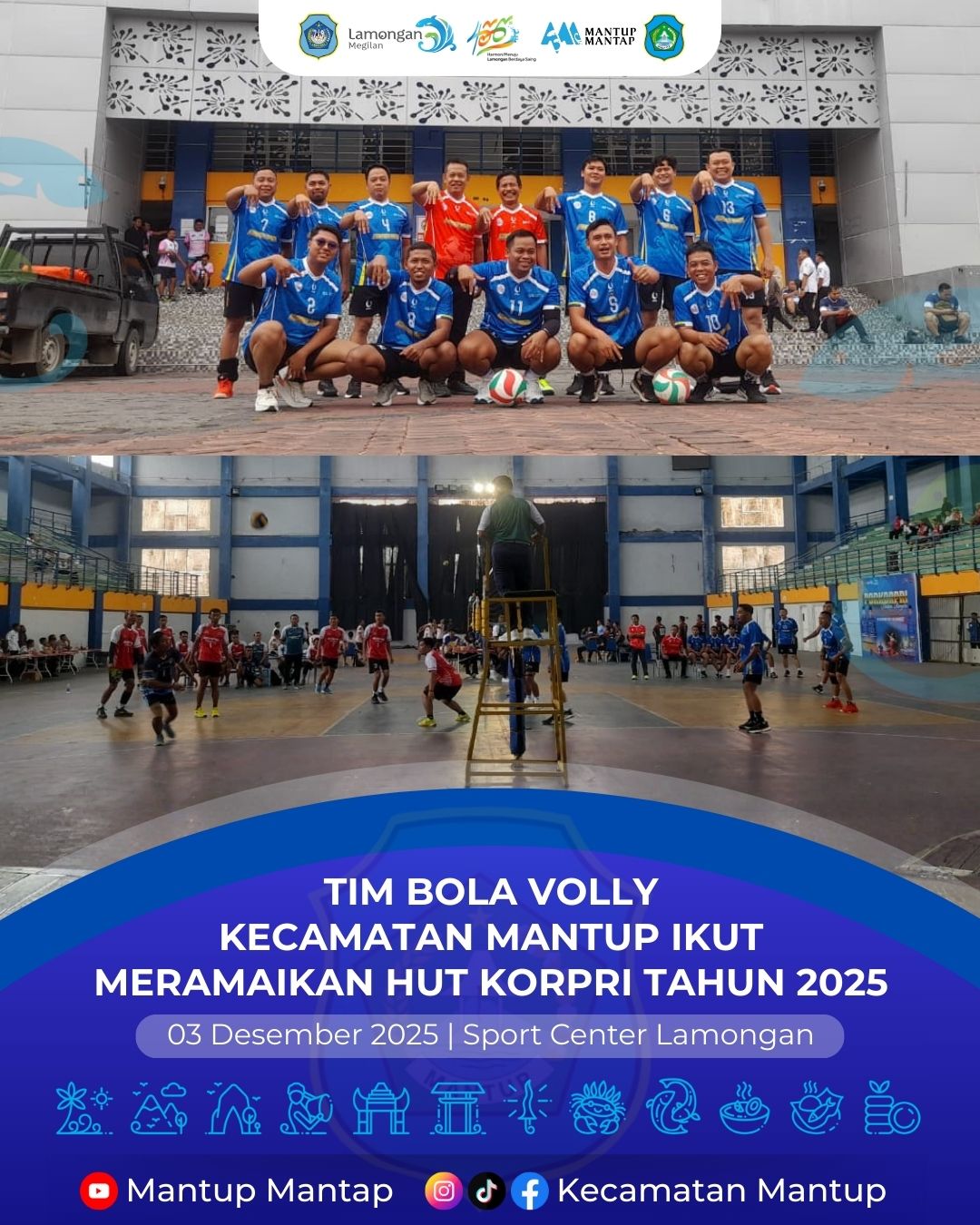 Foto: Tim Bola Volly Kecamatan Mantup Ikut Meramaikan HUT KORPRI Tahun 2025