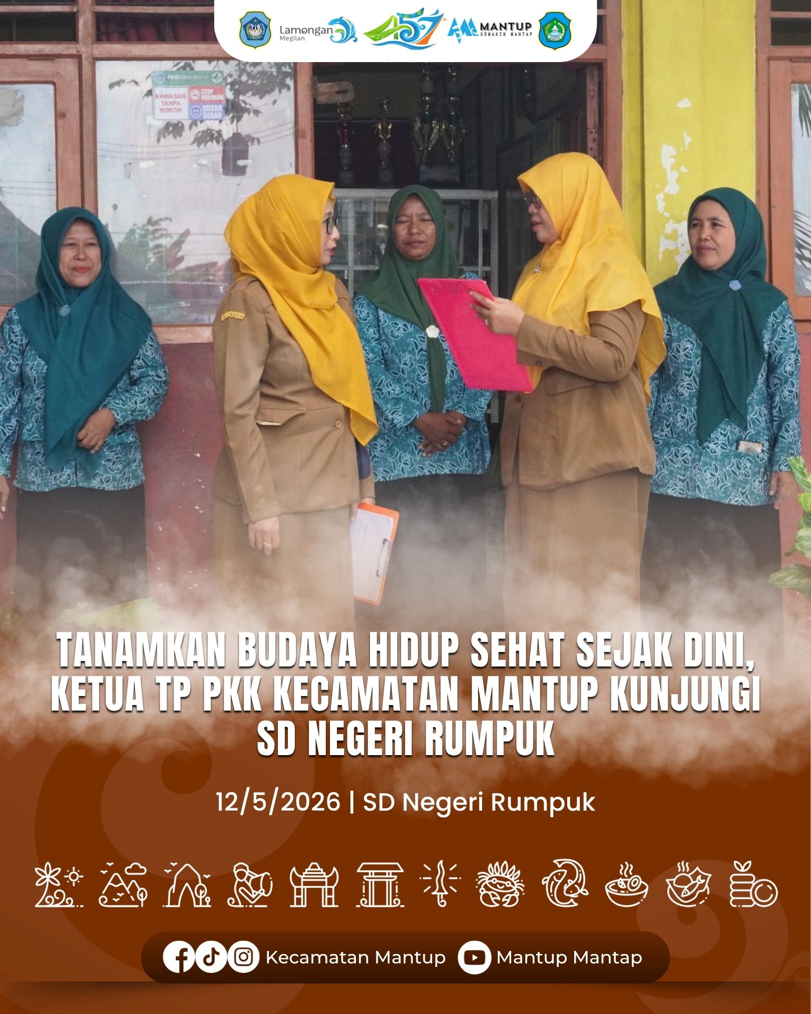 Foto: Tanamkan Budaya Hidup Sehat Sejak Dini, Ketua TP PKK Kecamatan Mantup Kunjungi SD Negeri Rumpuk