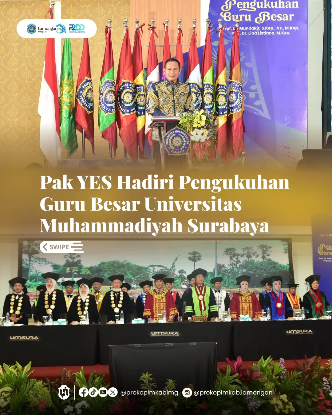 Foto: Pak YES Hadiri Pengukuhan Guru Besar Universitas Muhammadiyah Surabaya