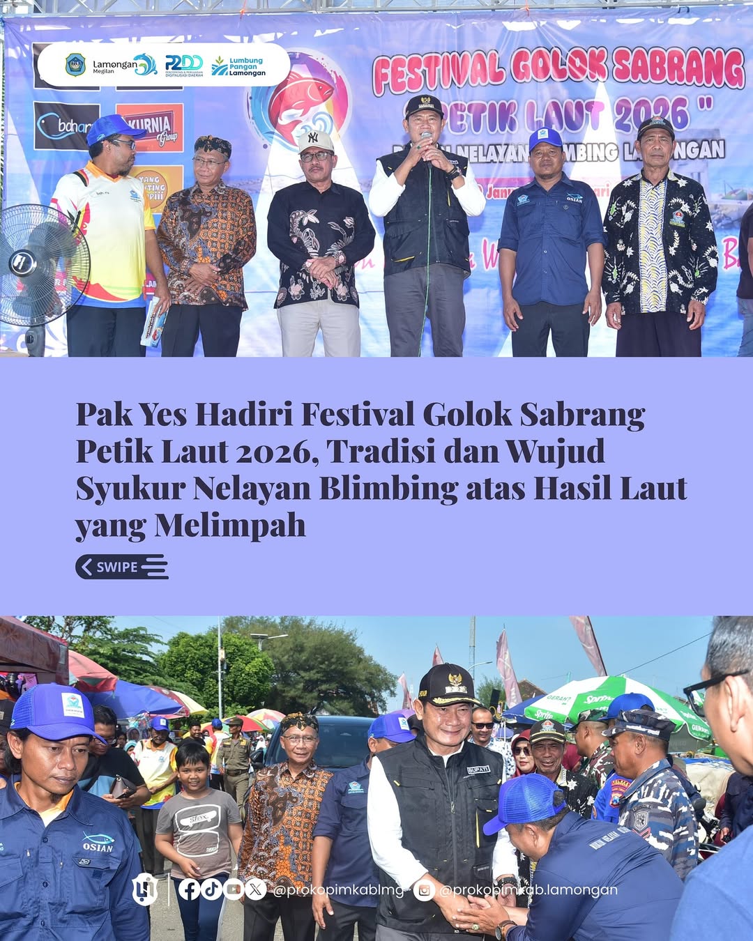 Foto: Pak Yes Hadiri Festival Golok Sabrang Petik Laut 2026, Tradisi dan Wujud Syukur Nelayan Blimbing atas Hasil Laut yang Melimpah