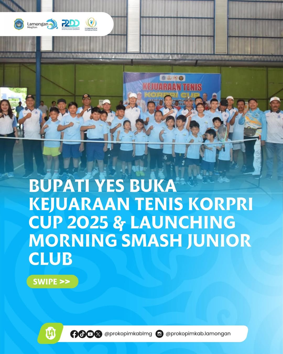 Foto: Bupati Yes Buka Kejuaraan Tenis KORPRI Cup 2025 & Launching Morning Smash Junior Club