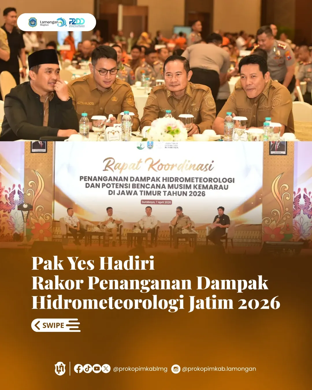 Foto: Pak Yes Hadiri Rakor Penanganan Dampak Hidrometeorologi Jatim 2026
