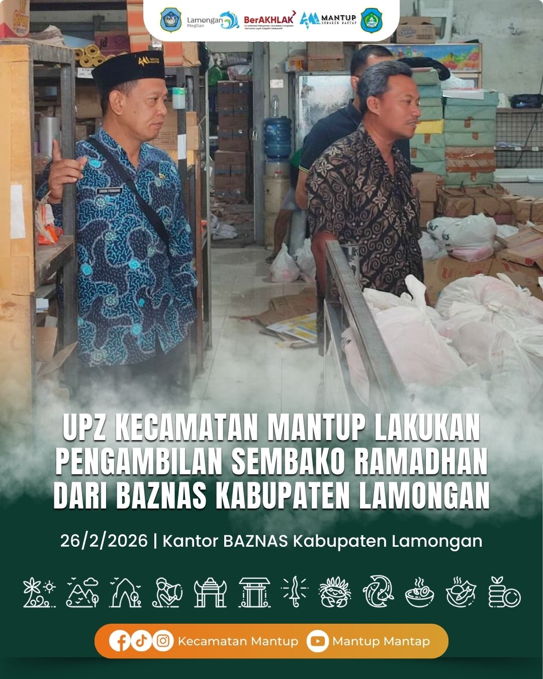 UPZ Kecamatan Mantup Lakukan Pengambilan Sembako Ramadhan dari BAZNAS Kabupaten Lamongan