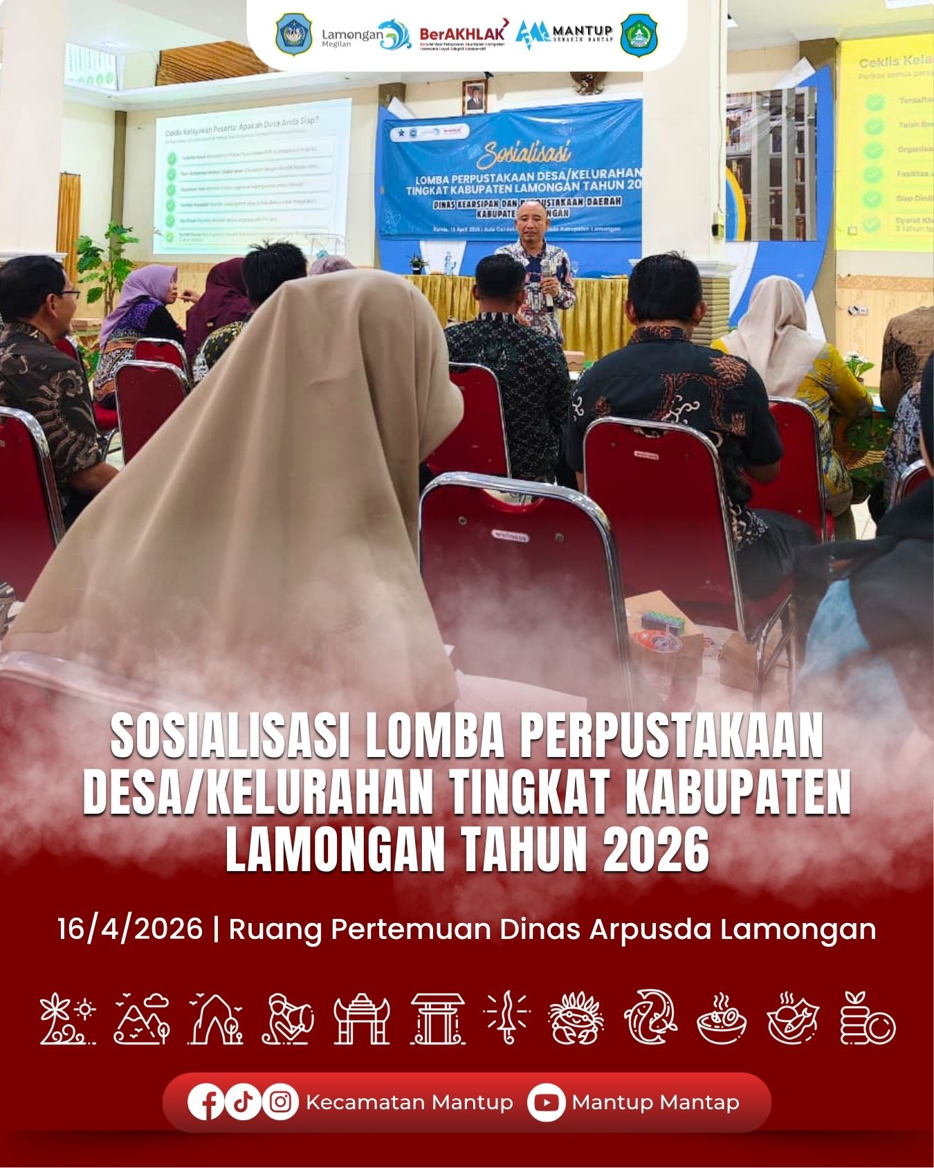 Foto: Sosialisasi Lomba Perpustakaan Desa/Kelurahan Tingkat Kabupaten Lamongan Tahun 2026