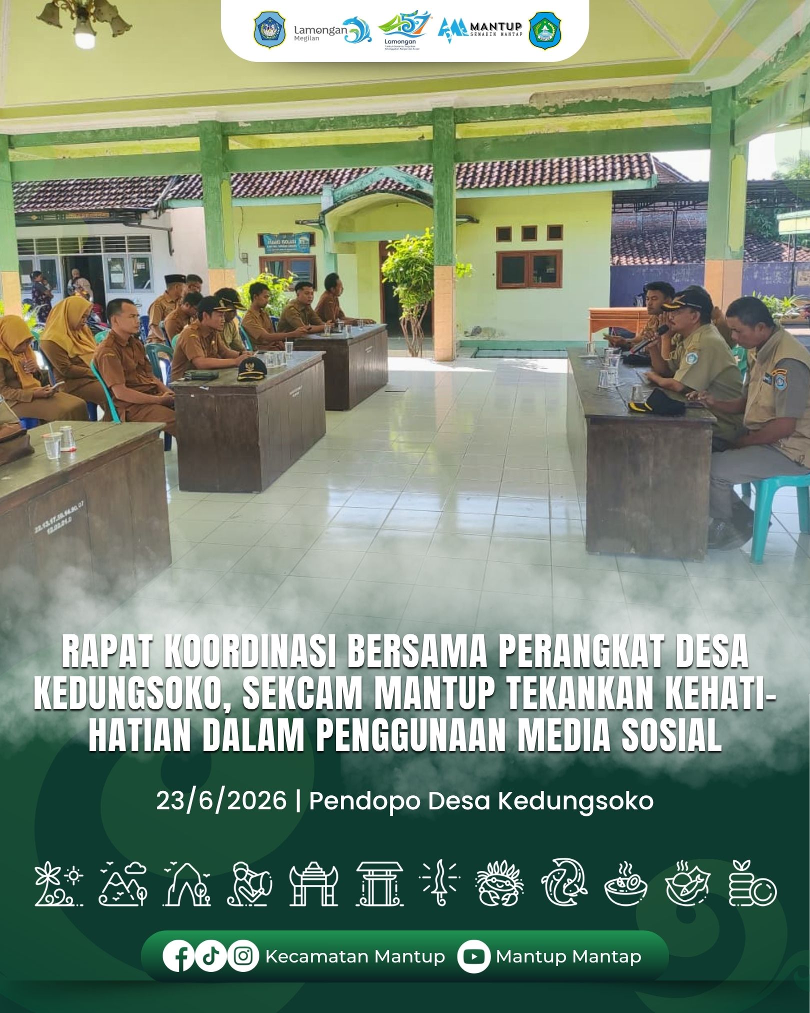 Foto: Rapat Koordinasi Bersama Perangkat Desa Kedungsoko, Sekcam Mantup Tekankan Kehati-hatian Dalam Penggunaan Media Sosial