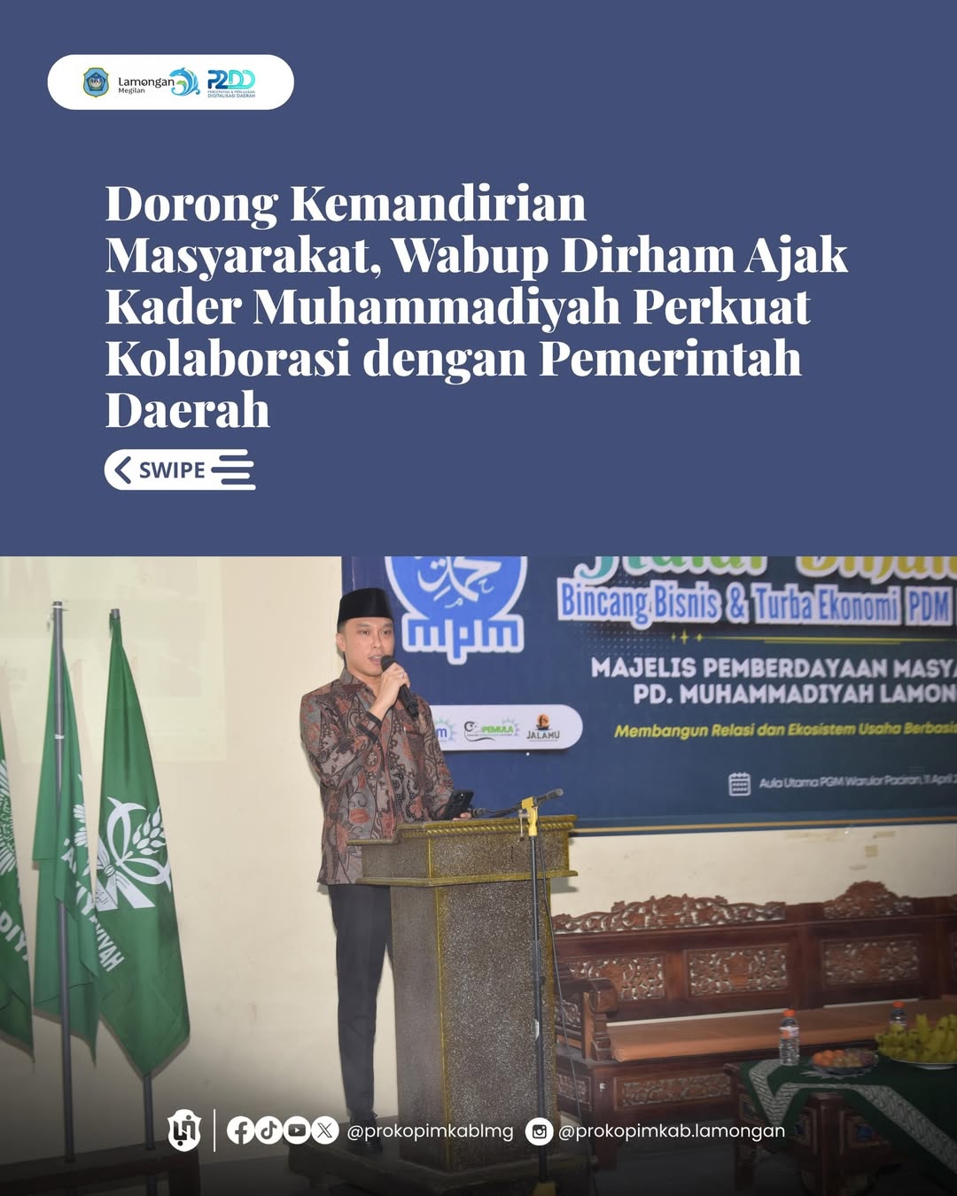 Foto: Dorong Kemandirian Masyarakat, Wabup Dirham Ajak Kader Muhammadiyah Perkuat Kolaborasi dengan Pemerintah Daerah