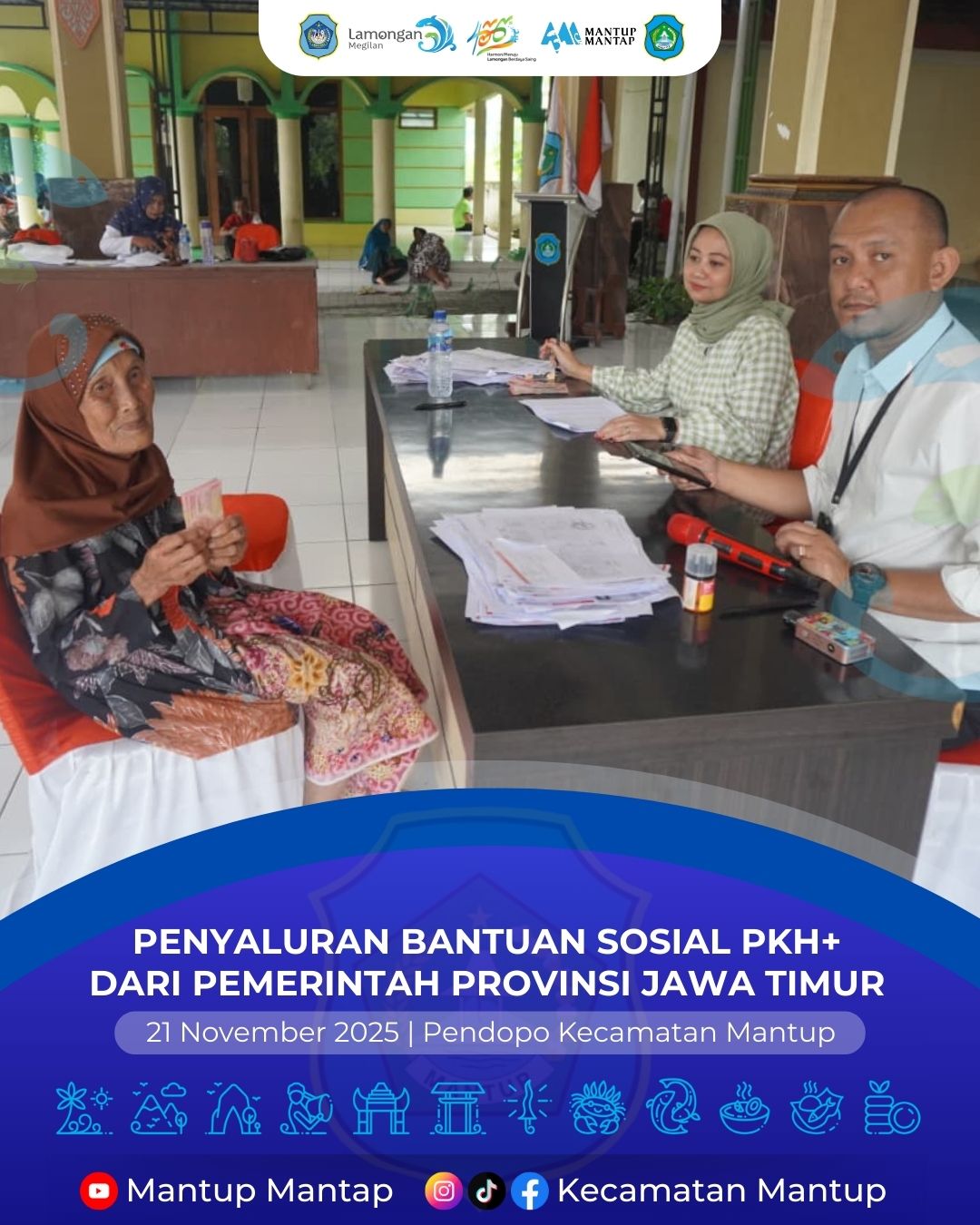 Foto: Penyaluran Bantuan Sosial PKH+ dari Pemerintah Provinsi Jawa Timur di Kecamatan Mantup