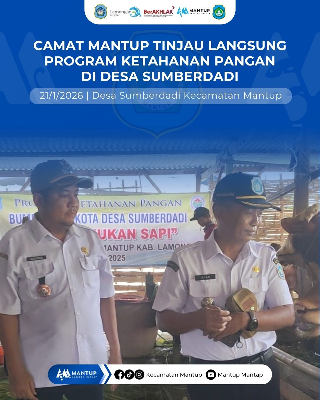 Foto: Camat Mantup Tinjau Langsung Program Ketahanan Pangan di Desa Sumberdadi