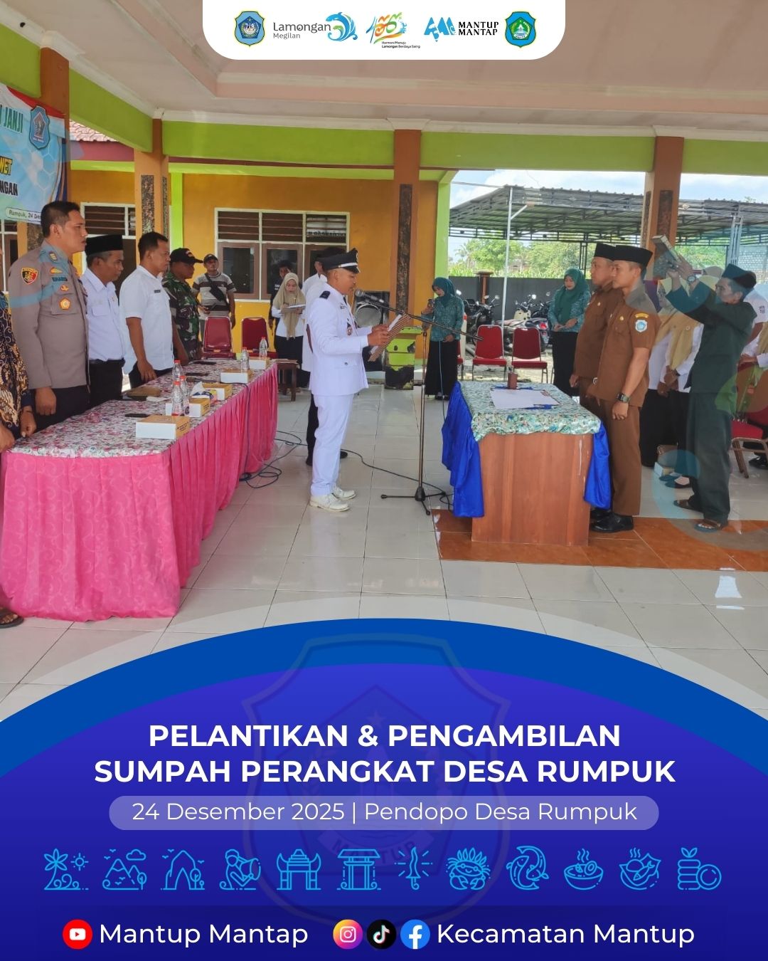 Foto: Pelantikan dan Pengambilan Sumpah Perangkat Desa Rumpuk Kecamatan Mantup