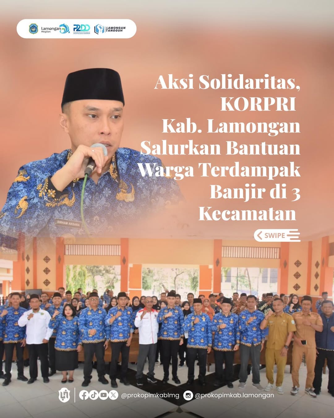 Foto: Aksi Solidaritas, KORPRI Kab. Lamongan Salurkan Bantuan Warga Terdampak Banjir di 3 Kecamatan