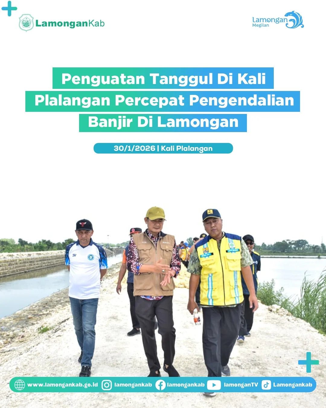 Foto: Penguatan Tanggul di Kali Plalangan Percepat Pengendalian Banjir di Lamongan