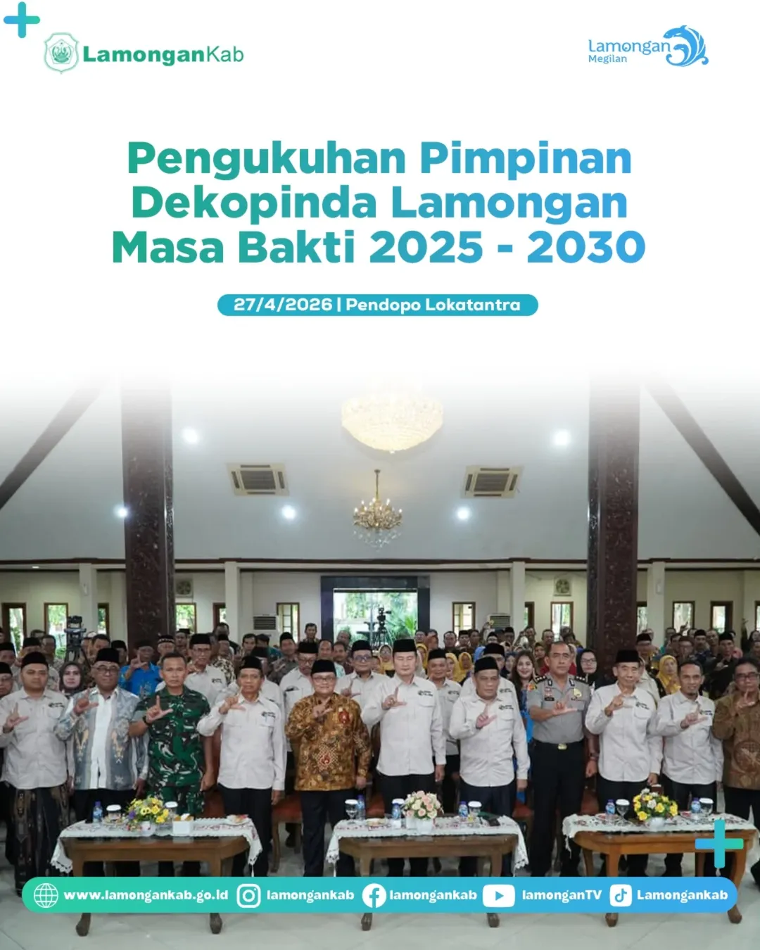 Foto: Pengukuhan Pimpinan Dekopinda Lamongan Masa Bakti 2025 - 2030