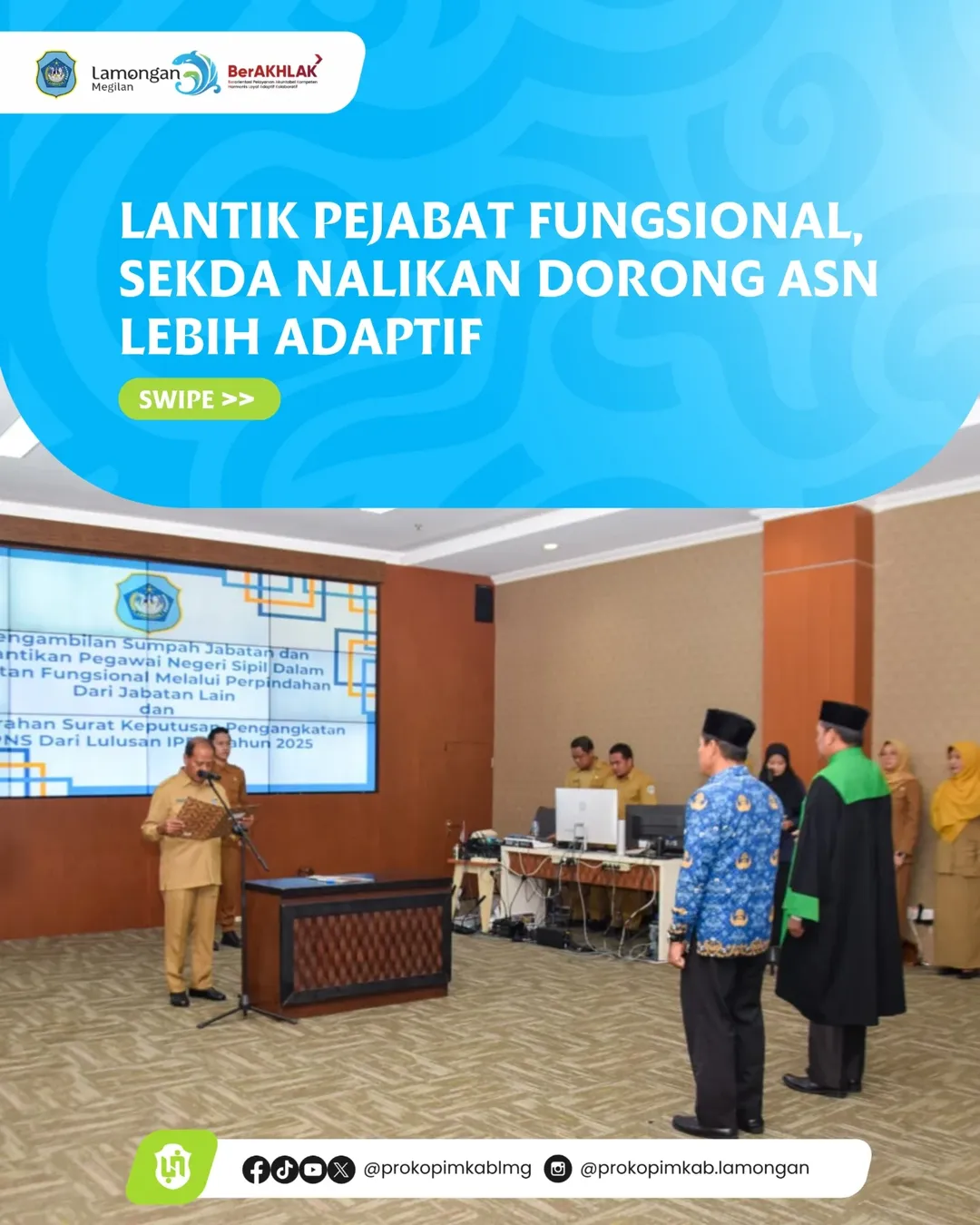 Foto: Lantik Pejabat Fungsional, Sekda Nalikan Dorong ASN Lebih Adaptif