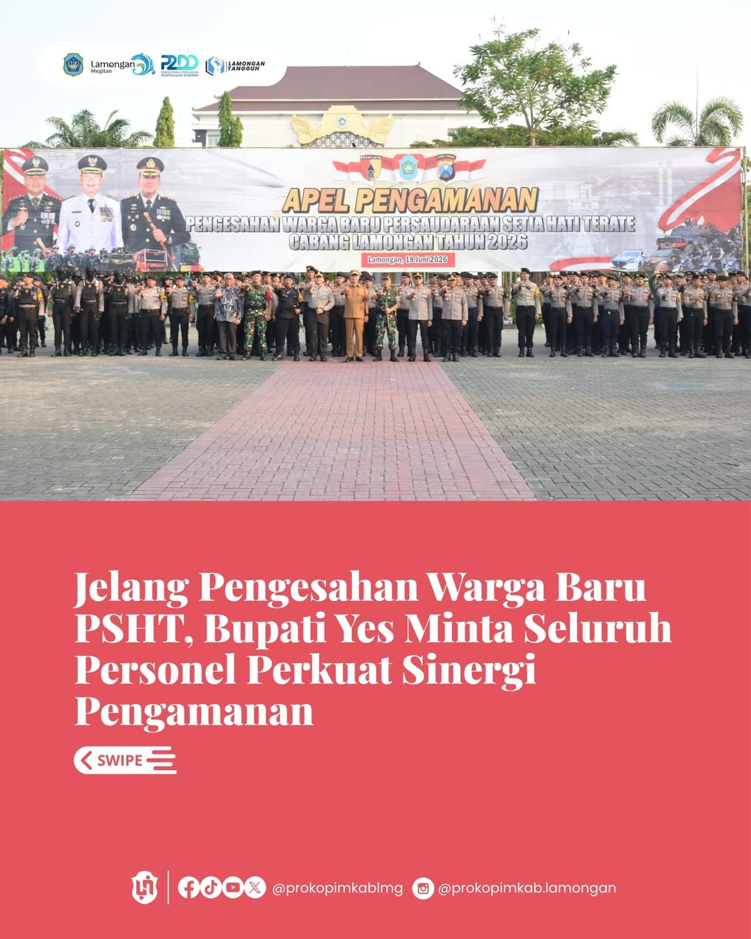 Foto: Jelang Pengesahan Warga Baru PSHT, Bupati Yes Minta Seluruh Personel Perkuat Sinergi Pengamanan