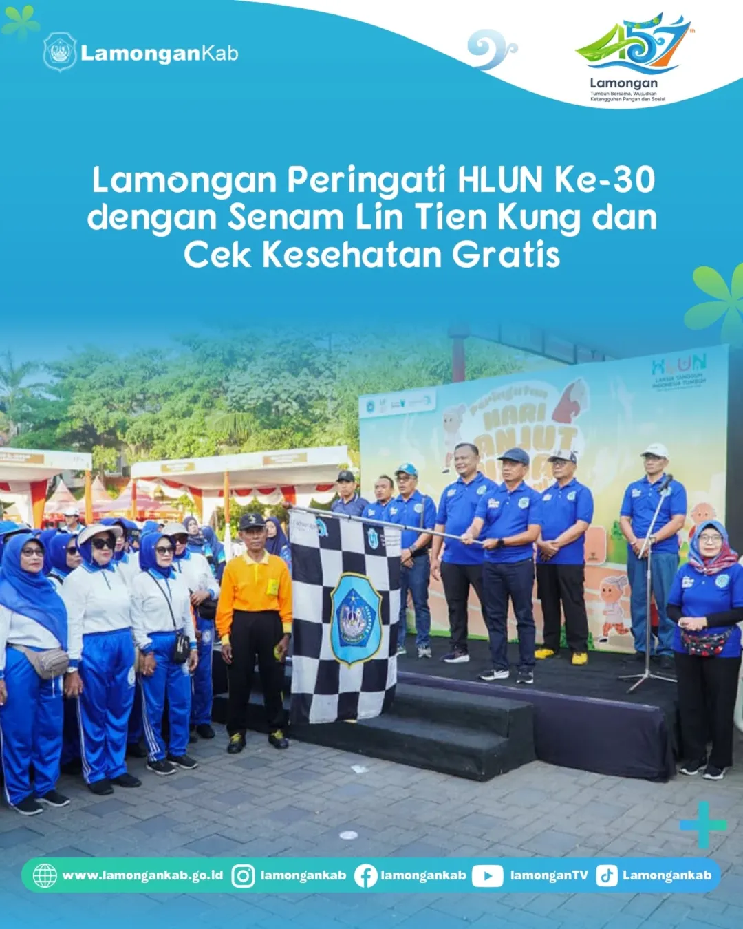 Foto: Lamongan Peringati HLUN Ke-30 dengan Senam Lin Tien Kung dan Cek Kesehatan Gratis