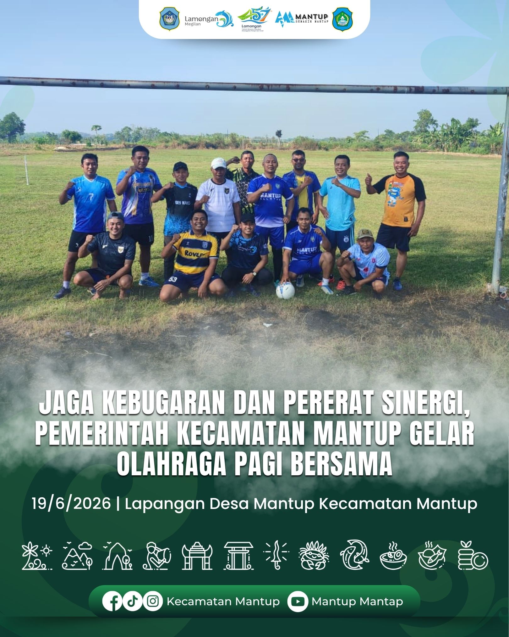 Foto: Jaga Kebugaran dan Pererat Sinergi, Pemerintah Kecamatan Mantup Gelar Olahraga Pagi Bersama