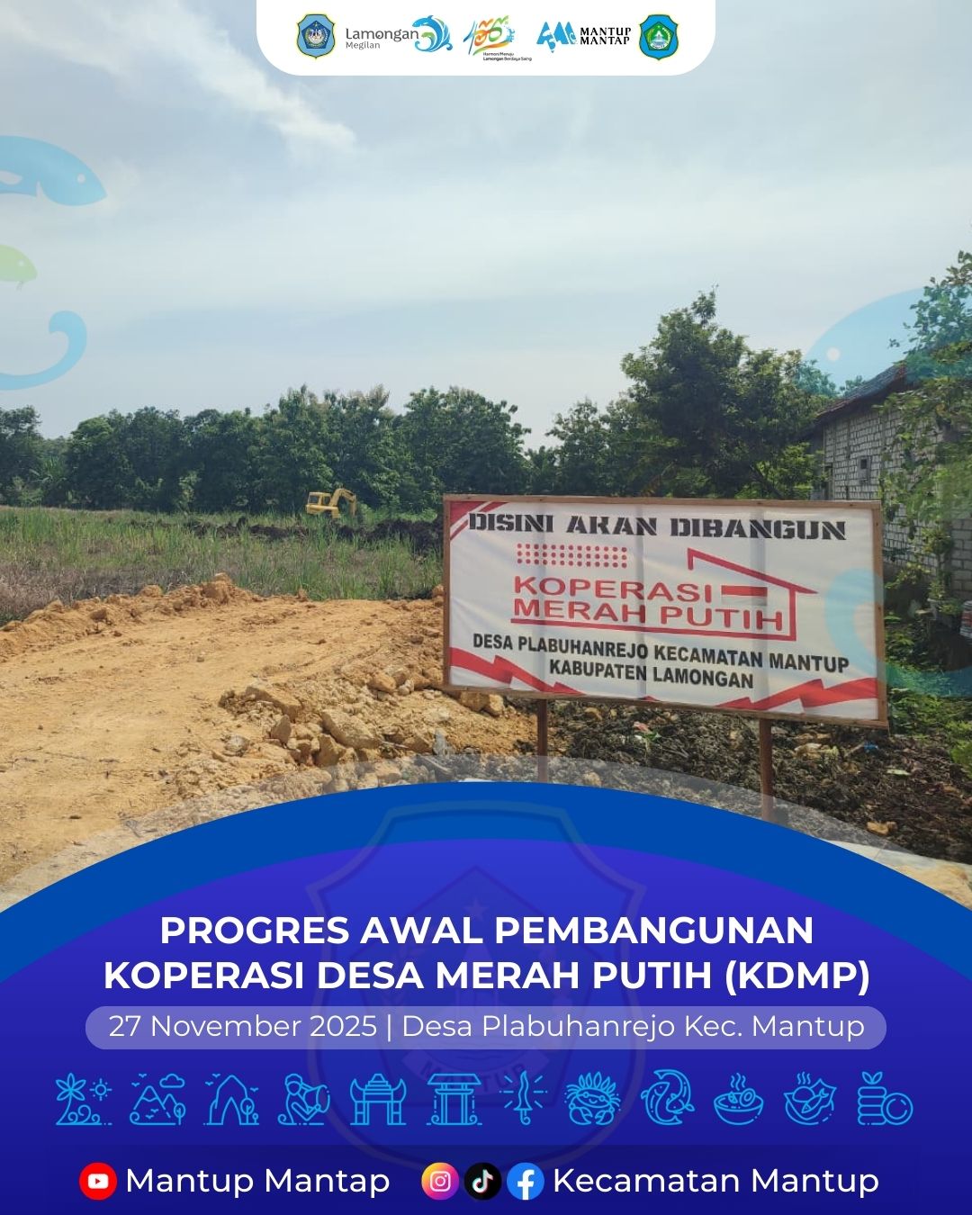 Foto: Progres Awal Pembangunan Koperasi Desa Merah Putih (KDMP) di Desa Plabuhanrejo