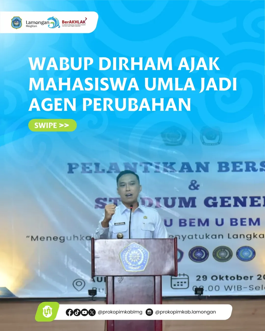 Foto: Wabup Dirham Ajak Mahasiswa UMLA Jadi Agen Perubahan