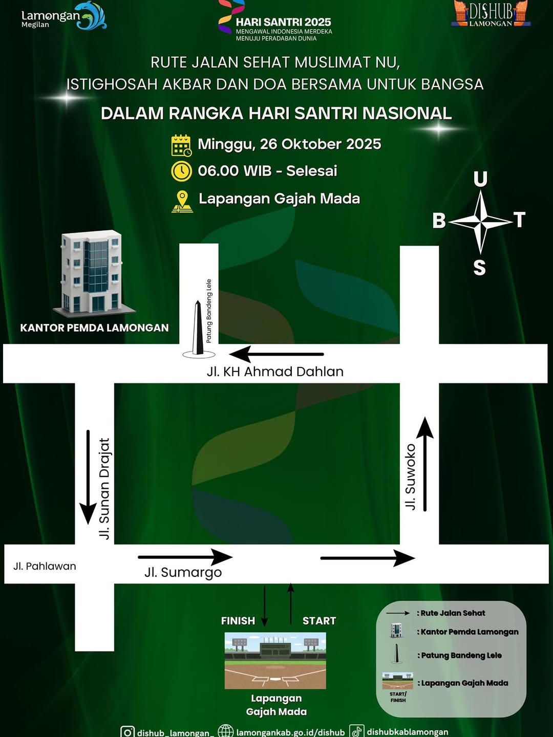 Foto: Siap jalan sehat bareng Muslimat NU sambil istighosah & doa bareng buat bangsa tercinta 💚