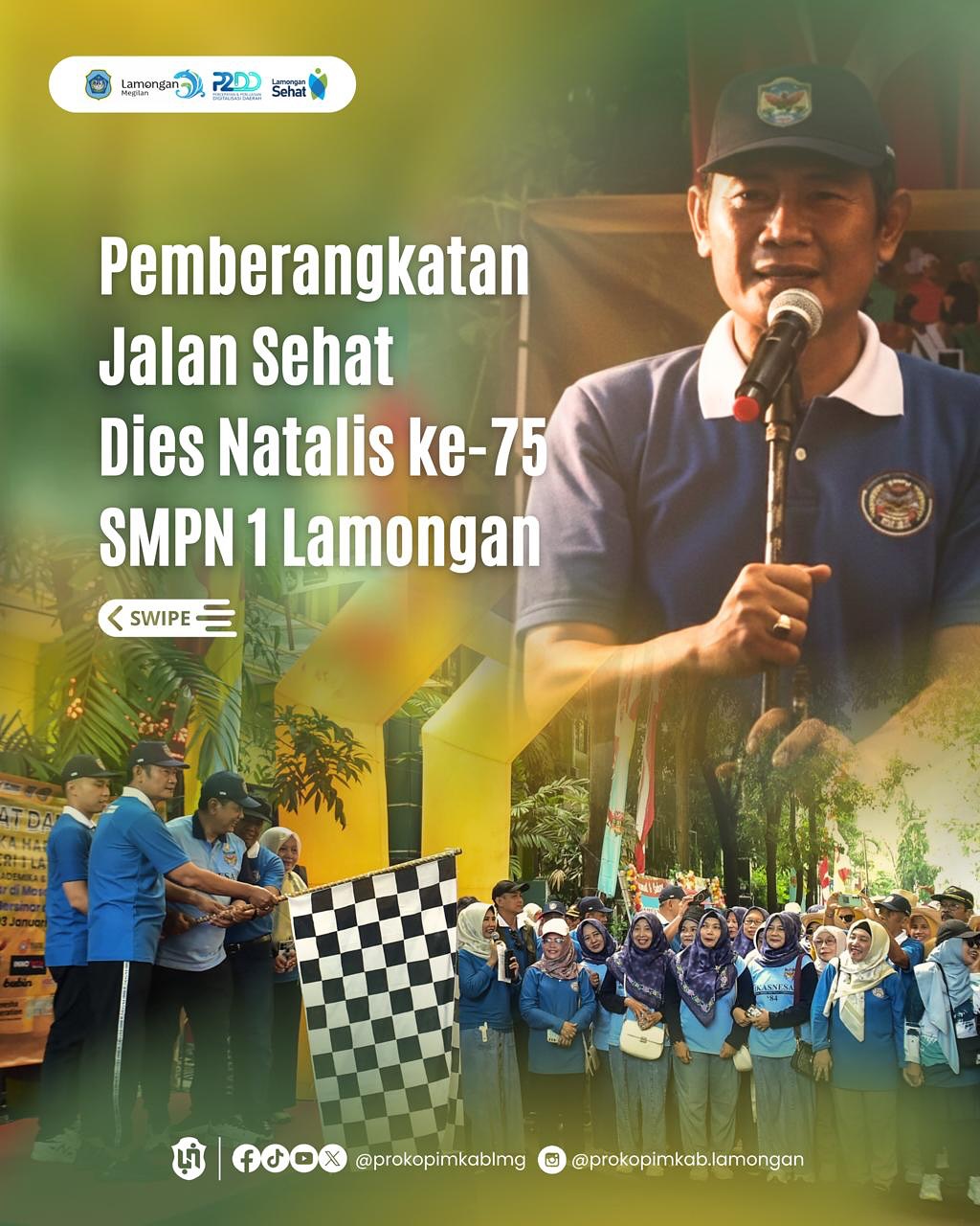 Pemberangkatan Jalan Sehat Dies Natalis ke-75 SMPN 1 Lamongan