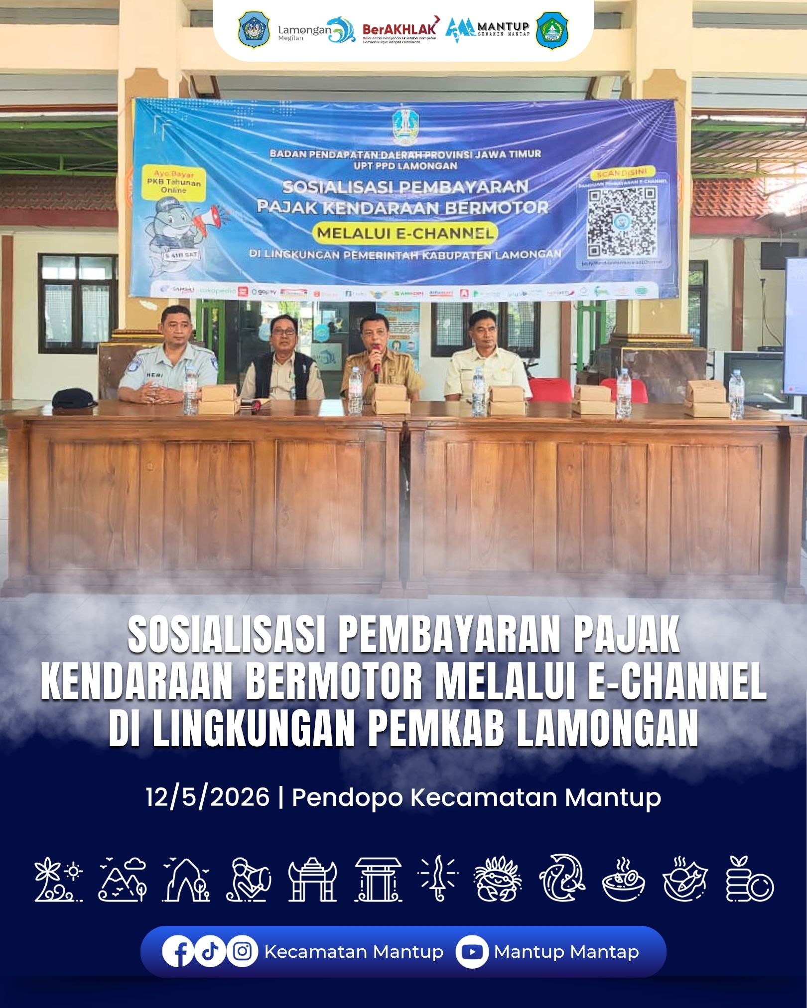 Foto: Sosialisasi Pembayaran Pajak Kendaraan Bermotor Melalui E-Channel Digelar di Kecamatan Mantup