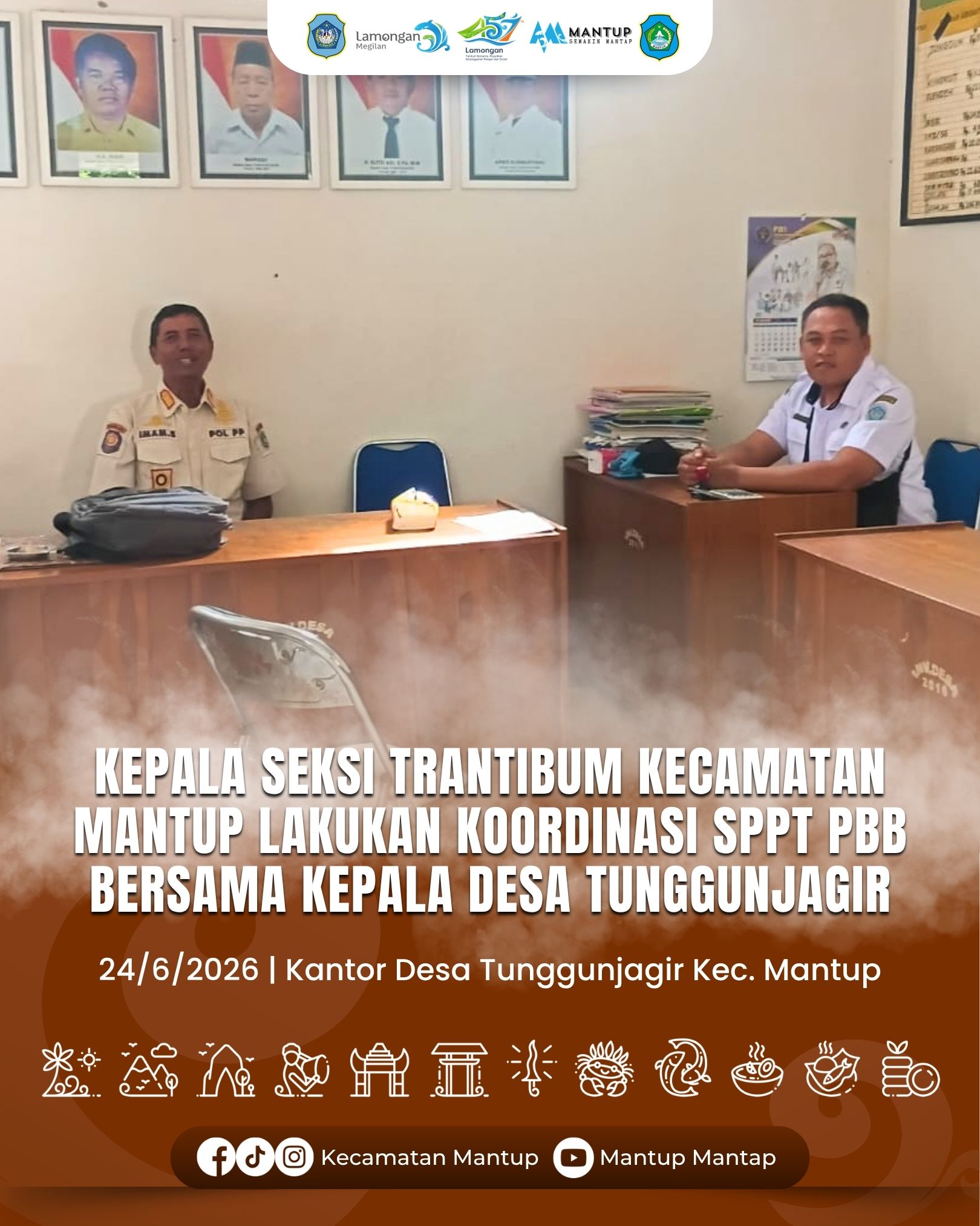 Foto: Kepala Seksi Trantibum Kecamatan Mantup Lakukan Koordinasi SPPT PBB Bersama Kepala Desa Tunggunjagir