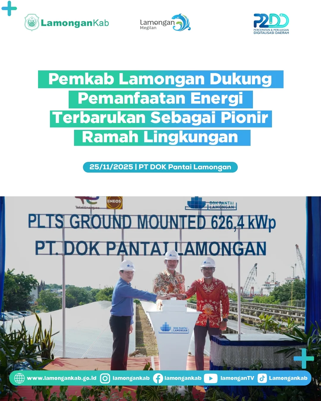 Foto: Pemkab Lamongan Dukung Pemanfaatan Energi Terbarukan Sebagai Pionir Ramah Lingkungan