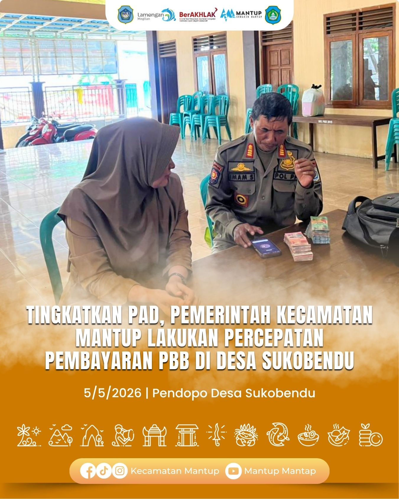 Foto: Tingkatkan PAD, Pemerintah Kecamatan Mantup Lakukan Percepatan Pembayaran PBB Di Desa Sukobendu