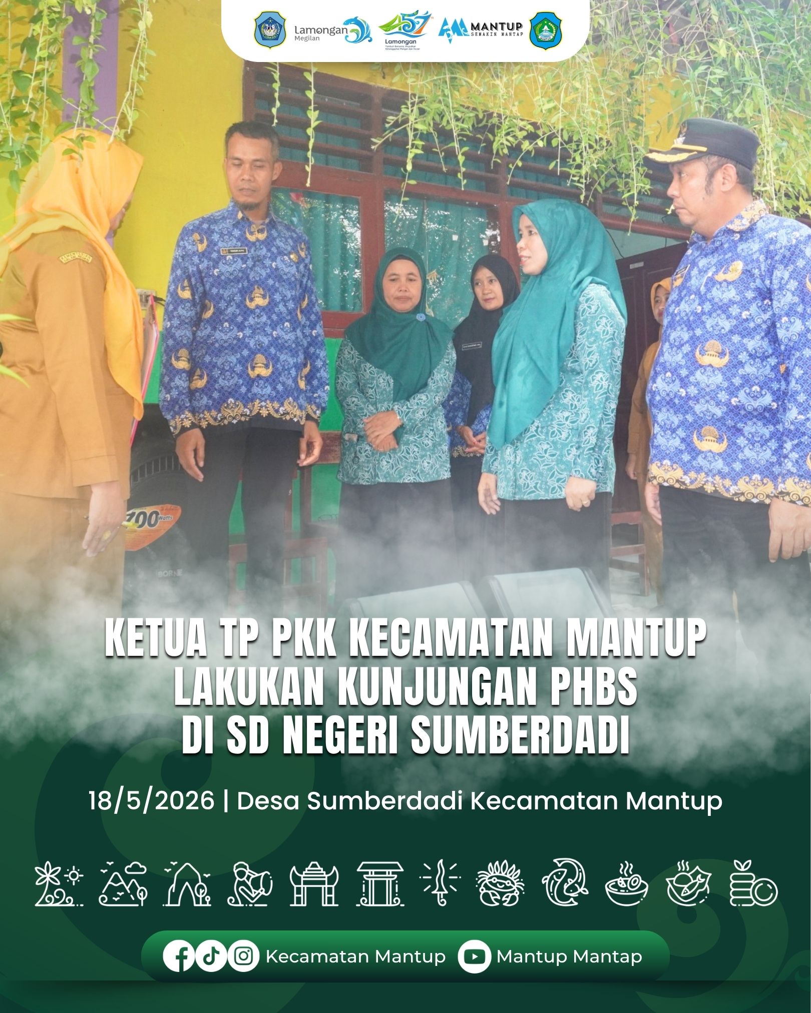 Foto: Ketua TP PKK Kecamatan Mantup Lakukan Kunjungan PHBS di SD Negeri Sumberdadi
