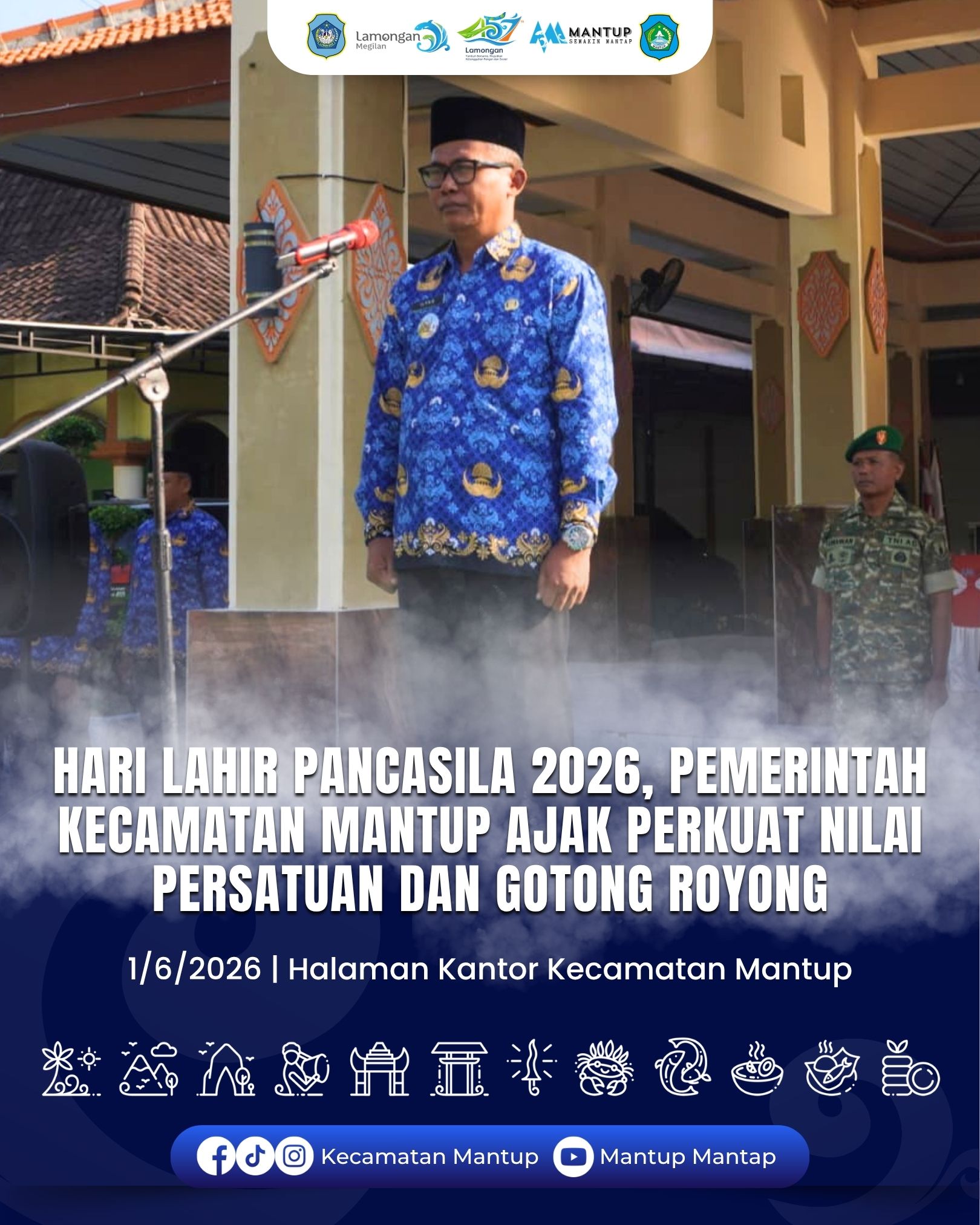 Foto: Hari Lahir Pancasila 2026, Pemerintah Kecamatan Mantup Ajak Perkuat Nilai Persatuan dan Gotong Royong
