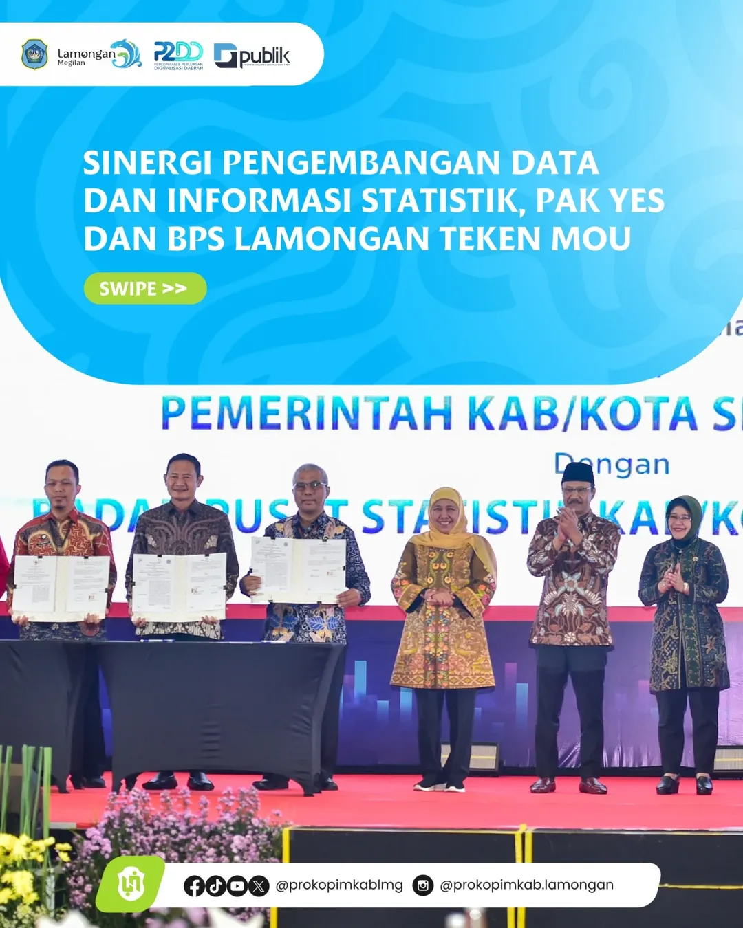 Foto: Sinergi Pengembangan Data dan Informasi Statistik, Pak Yes dan BPS Lamongan Teken MOU