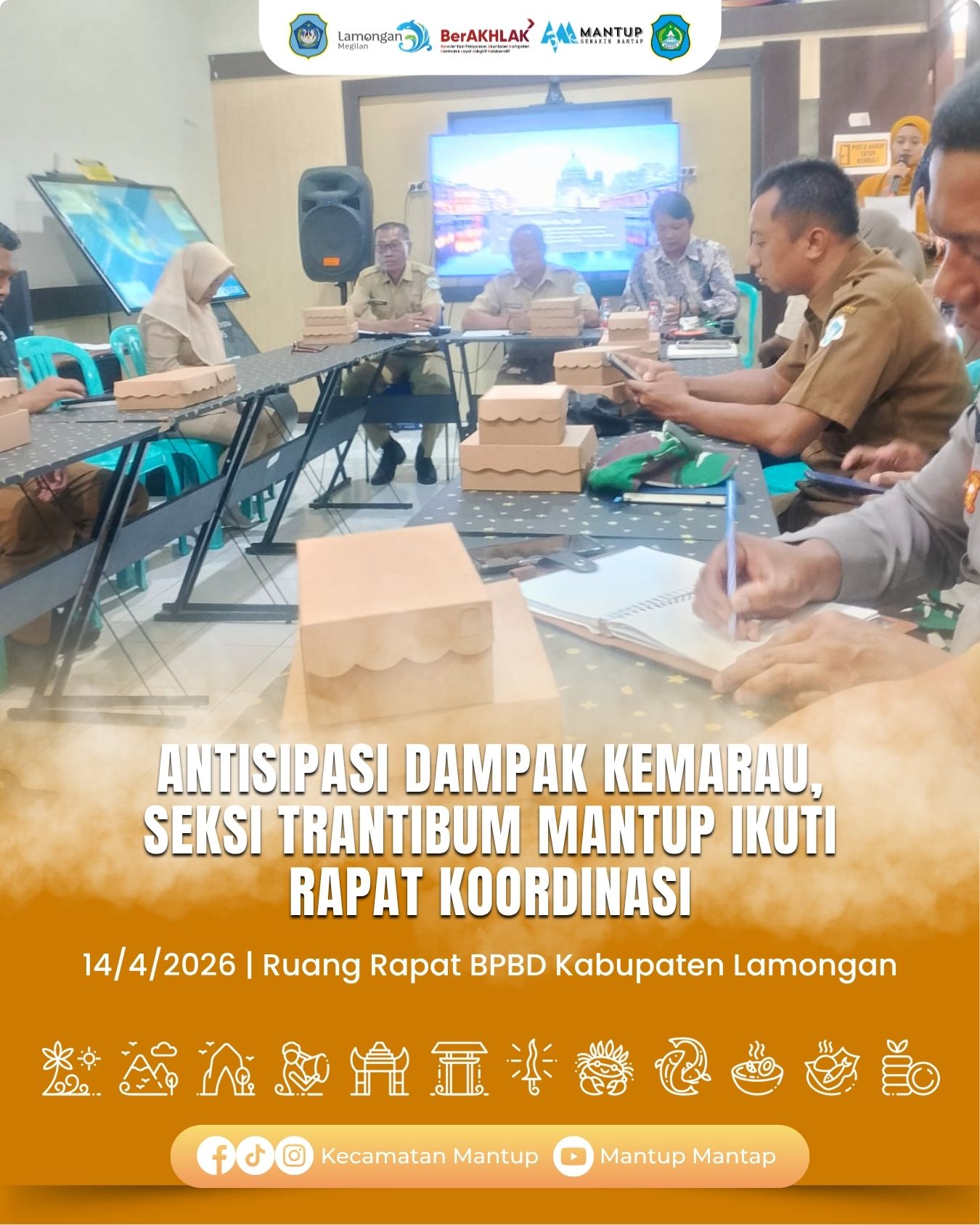 Foto: Antisipasi Dampak Kemarau, Seksi Trantibum Mantup Ikuti Rapat Koordinasi