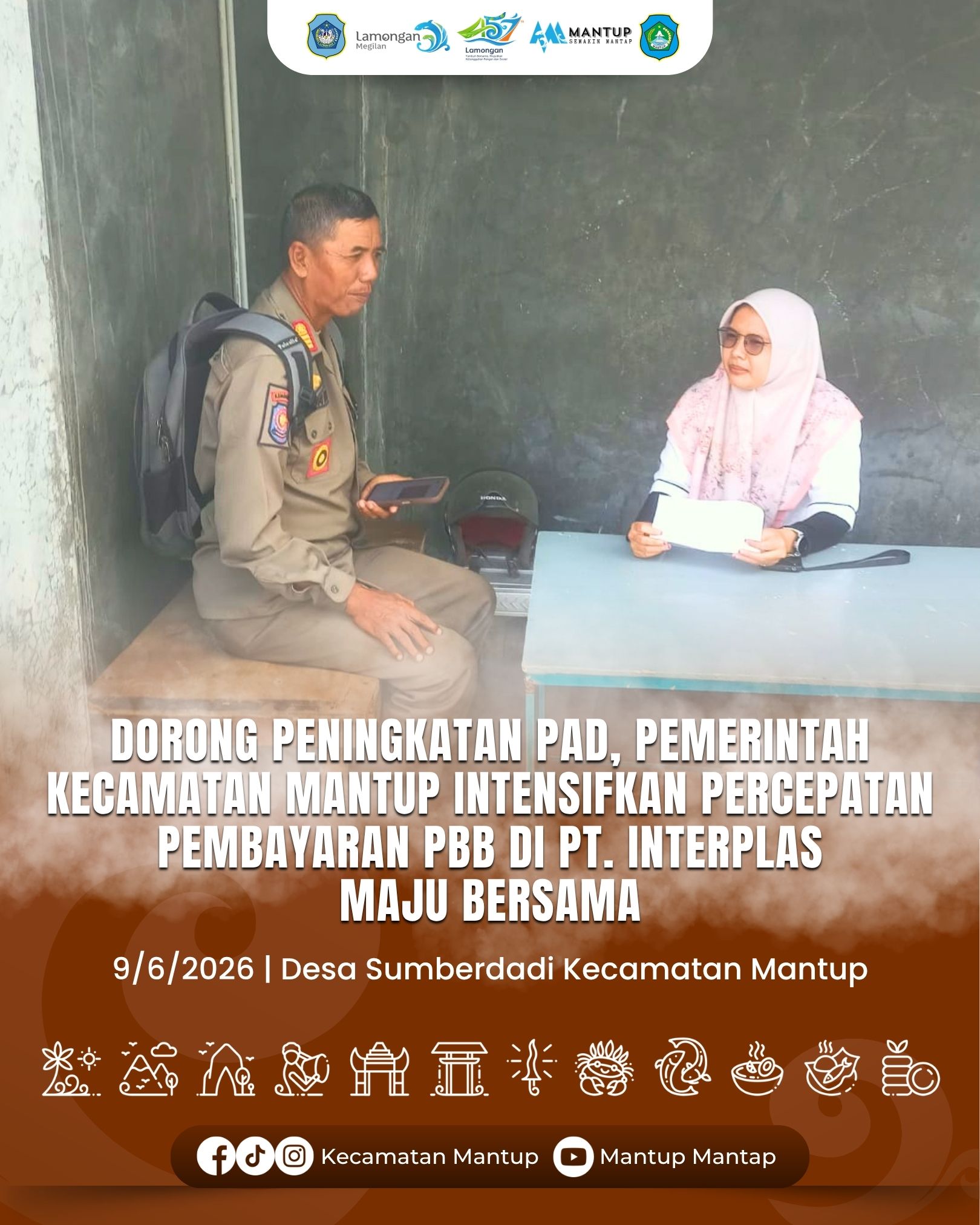 Foto: Dorong Peningkatan PAD, Pemerintah Kecamatan Mantup Intensifkan Percepatan Pembayaran PBB di PT. Interplast Maju Bersama