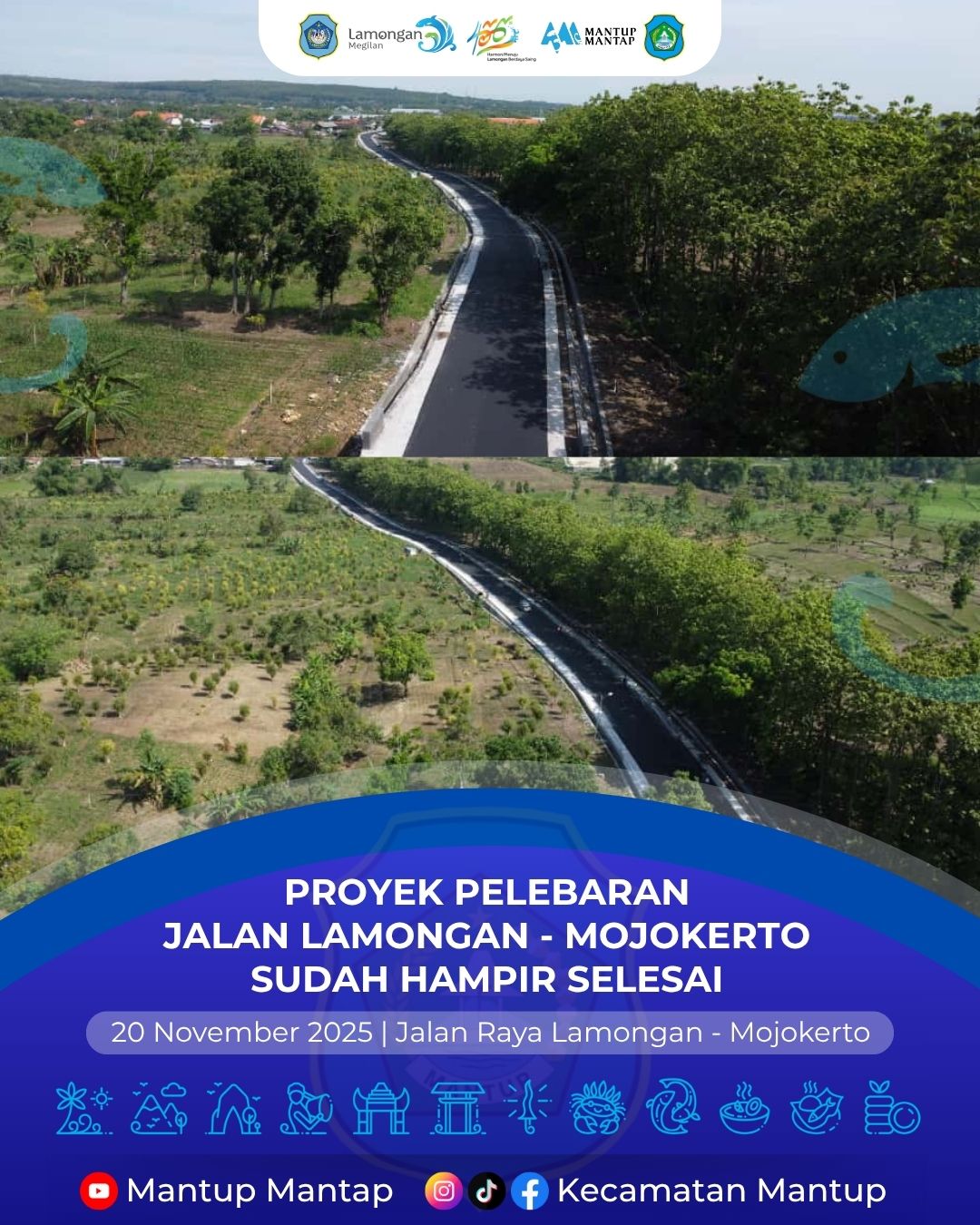 Foto: Proyek Pelebaran Jalan Lamongan – Mojokerto Sudah Hampir Selesai